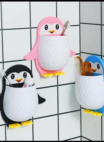 Penguin Wall Mount Tooth Brush Holder